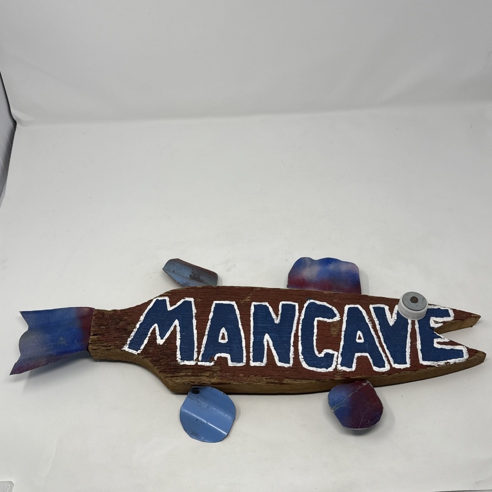 Nautical‎ Man Cave Gift Sign Rustic Fishing Decor For Garage Cabin Walk Art